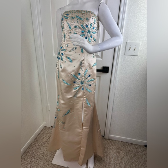 Tiffany Designs Vintage Prom Dress Floral Sequins And Beads#204